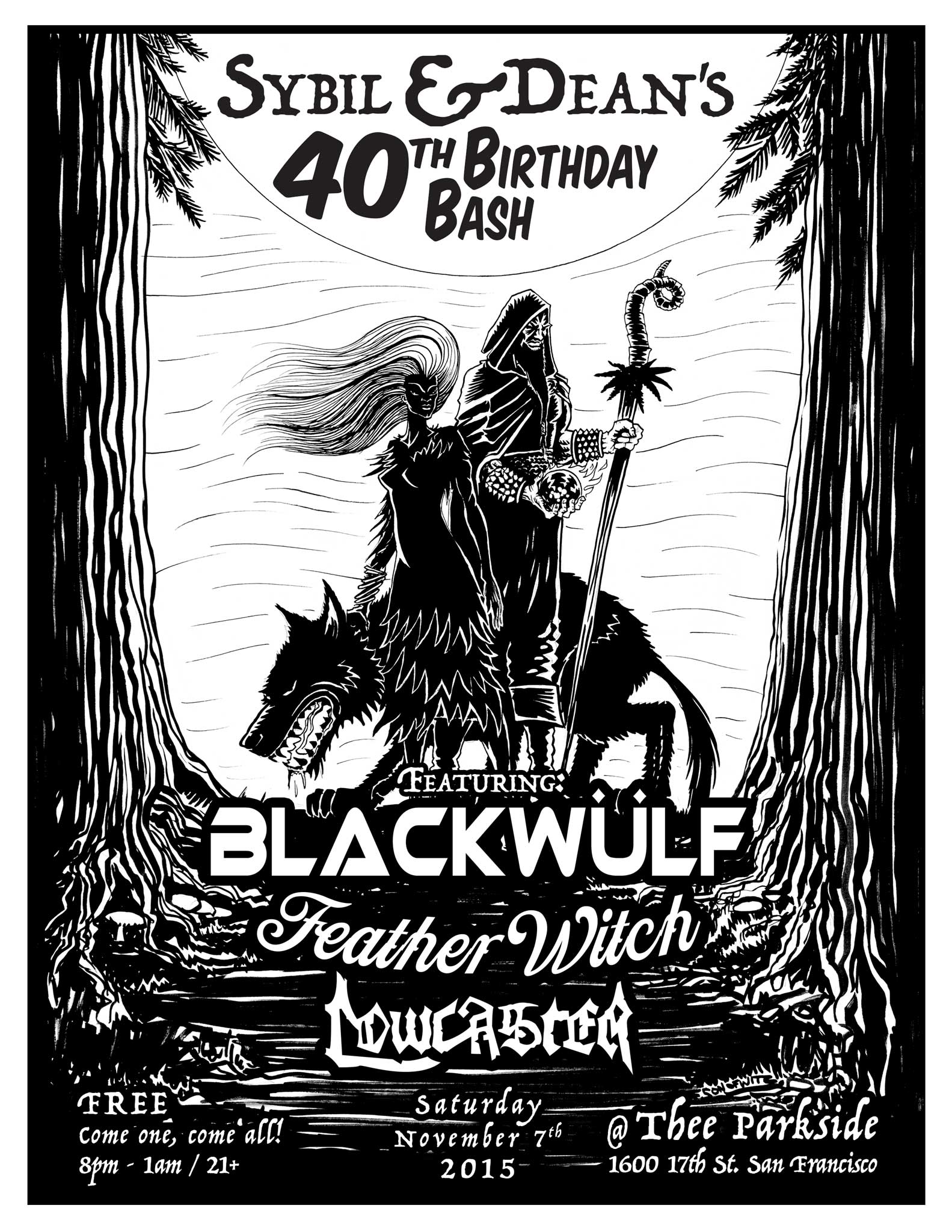 Blackwulf, Featherwitch & Lowcaster Show Flyer