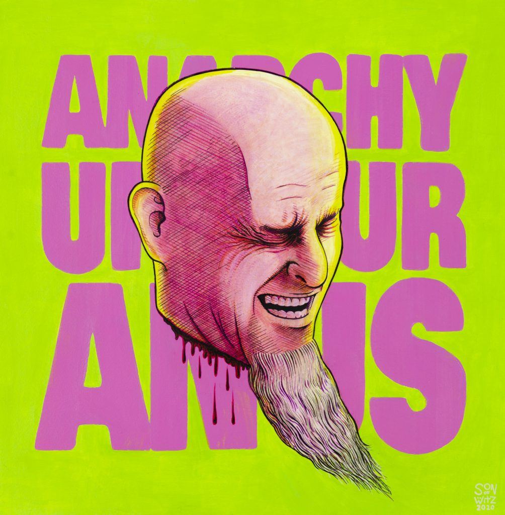 "Anarchy Up Your Anus" Scott Ian of Mr. Bungle. Raging Wrath of the Easter Bunny, Art by Son of Witz