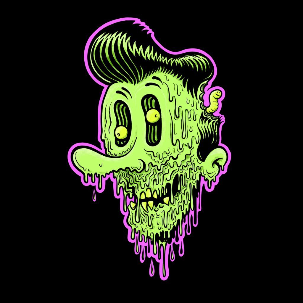 Drippy Rockabilly Zombie Illustration by Son of Witz